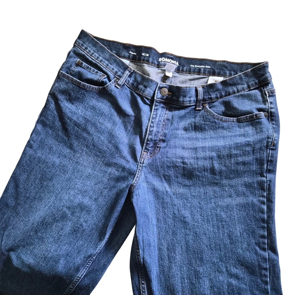 Sonoma Goods For Life Mens Everyday Jean‎ 42x36 Regular Fit Medium Wash Denim